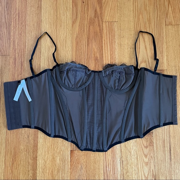 Urban Outfitters Out From Under Modern Love Corset - Washed Black - Picture 9 of 12